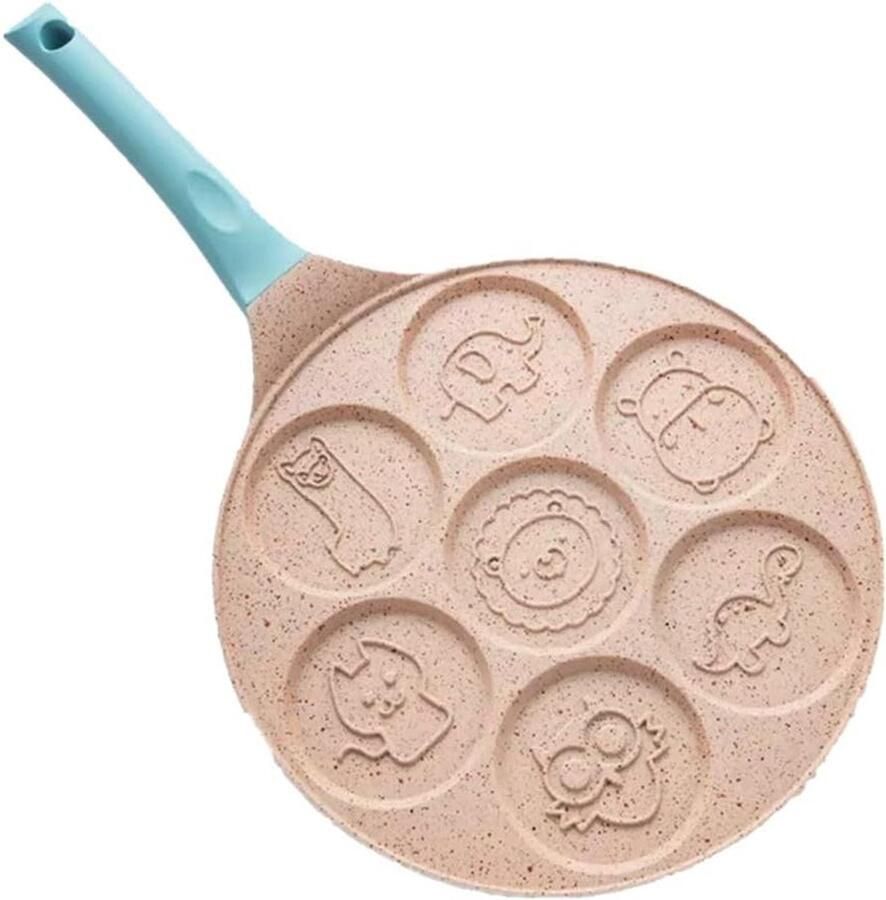 Braadvorm Pannenkoekenpan Ontbijtpan Ei Dierenkoekjes Maken Antiaanbak Roestwerend 26 cm Zilverkleurig