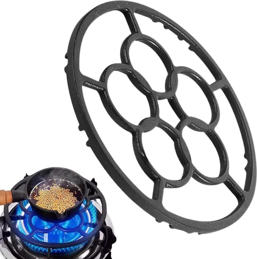 Brander Ringen Kookplaat Ondersteuning Stabiel Koken Anti-slip Ontwerp 18.2 cm Diameter Zwart
