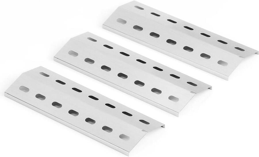 Branderafdekking Barbecue Vlamverdeler Hitteschild Barbecue Onderhoud Roestvrij Staal 335 x 12 cm Zilver