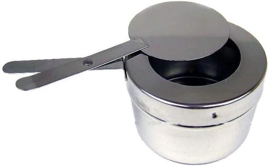 Brandpastahouder met deksel Brandpasta container Warmhoudbak houder Voedsel verwarmen Roestvrijstalen houder 9 cm diameter Zilver