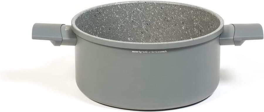 Bratpan met Handgrepen Kookpan Sauspan Koken op Inductie Gegoten Aluminium 20 cm Zwart