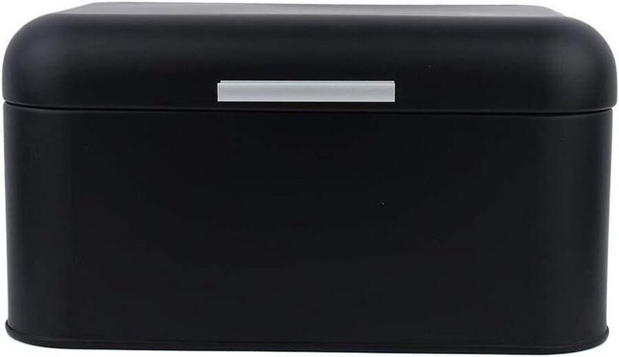 Bread Box Vintage Bread Bin Large Capacity Kitchen Storage Container for Shop Bread Dinner Rolls Pastry Baked Goods (Black)