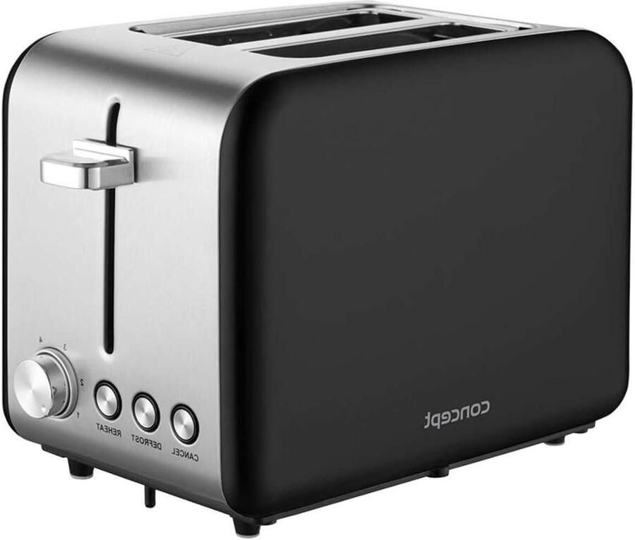 Brede Sleuf Broodrooster Dubbele Broodrooster Snel Ontbijt Maken Automatische Centrering 36 mm Sleuf Zwart