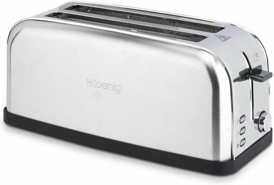 Brede Sleuven Broodrooster RVS voor Baguette en Toast 7 Bruiningsniveaus & Ontdooifunctie