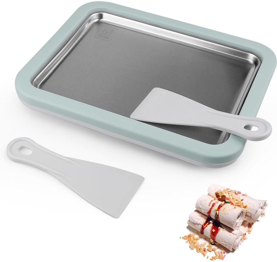 Allecto Ice cream roller maker Zelfgemaakt ijs IJsplaat Perfect voor frozen yogurt Inclusief spatula's Geschikt voor elke gelegenheid