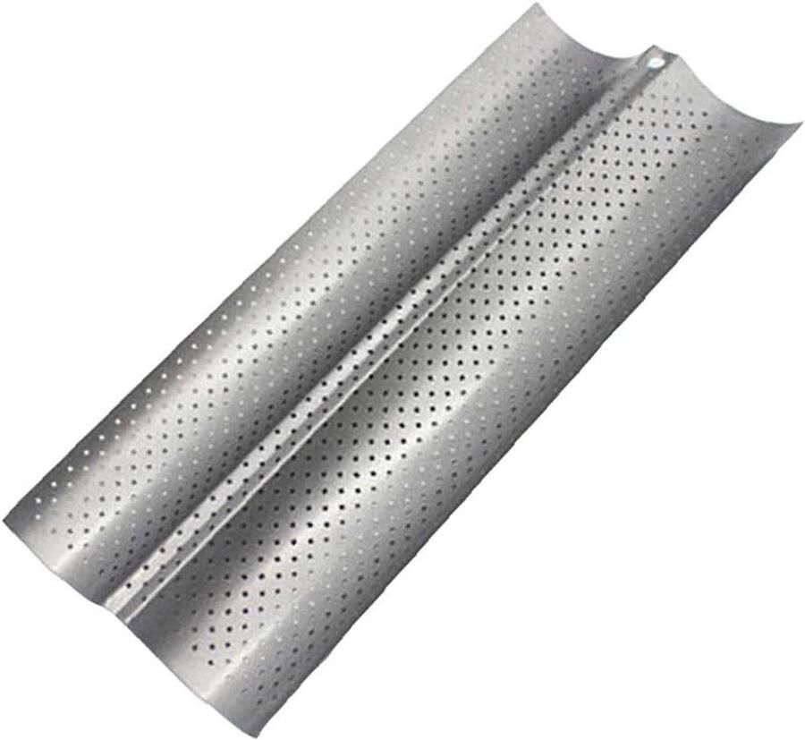 Brood Bakblik Bakplaat Stokbrood Brood Bakken Nonstick Geperforeerd 38 x 16 cm Zilver