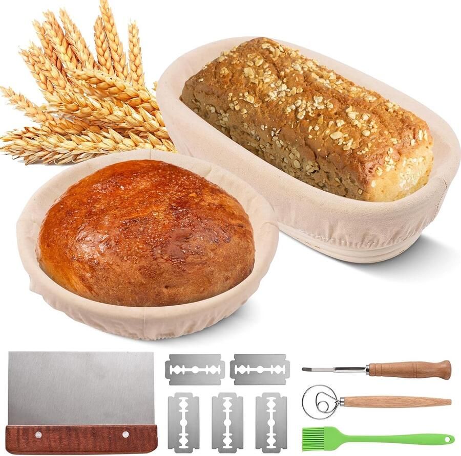 Brood Bakset Zuurdesem Kit Brood Bakken Compleet Gereedschap 25.5 cm Natuurlijk