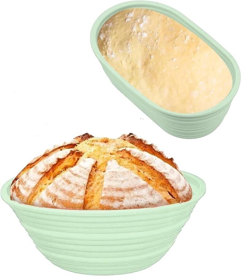 Brood Bakvorm Rijsmanden Set Zuurdesem Bakken Opvouwbaar Ontwerp 2 Stuks Groen