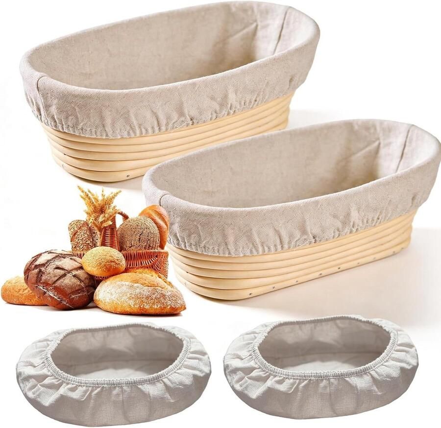 Brood Bakvormen Rijsmanden Brood Bakken Met Linnen 25 cm Beige