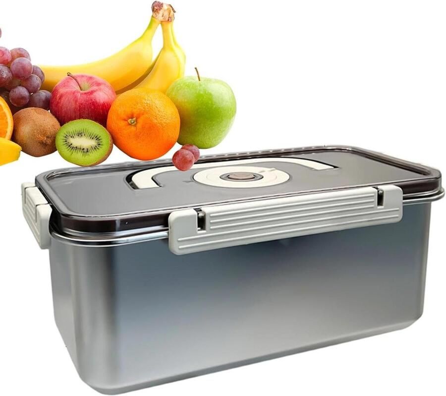 Brood Bewaarcontainer Voedselcontainer Deksel Brood Vers Houden Roestvrij Staal 34 x 18.5 x 5.5 cm Zilver
