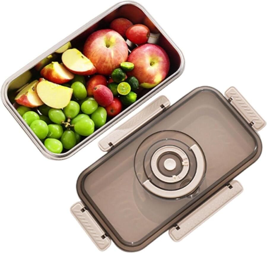 Brood Bewaardoos Broodtrommel Roestvrijstaal Brood Vers Houden Luchtdichte Afsluiting 355 x 198 x 143 cm Zilver