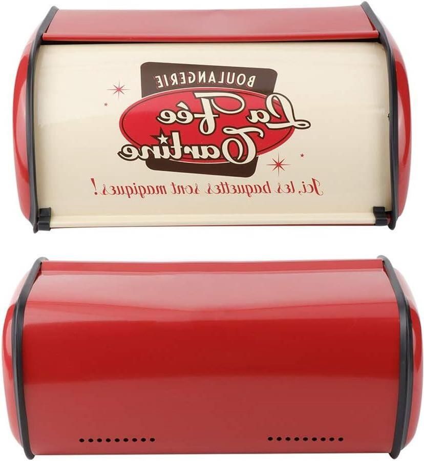 Brood Container Broodtrommel Metaal Keuken Opbergen Grote Capaciteit 345 x 23 x 145 cm Rood