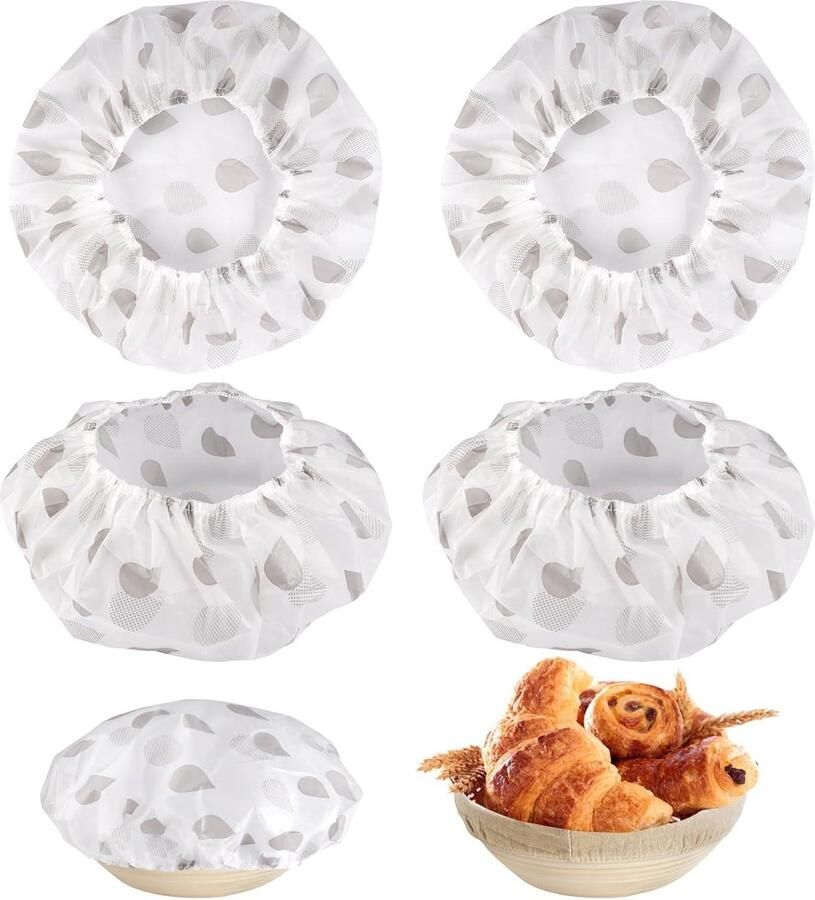 Brood Fermentatie Manden Rijsmanden Brood Bakken Set van 4 28 cm Wit met zwarte rand