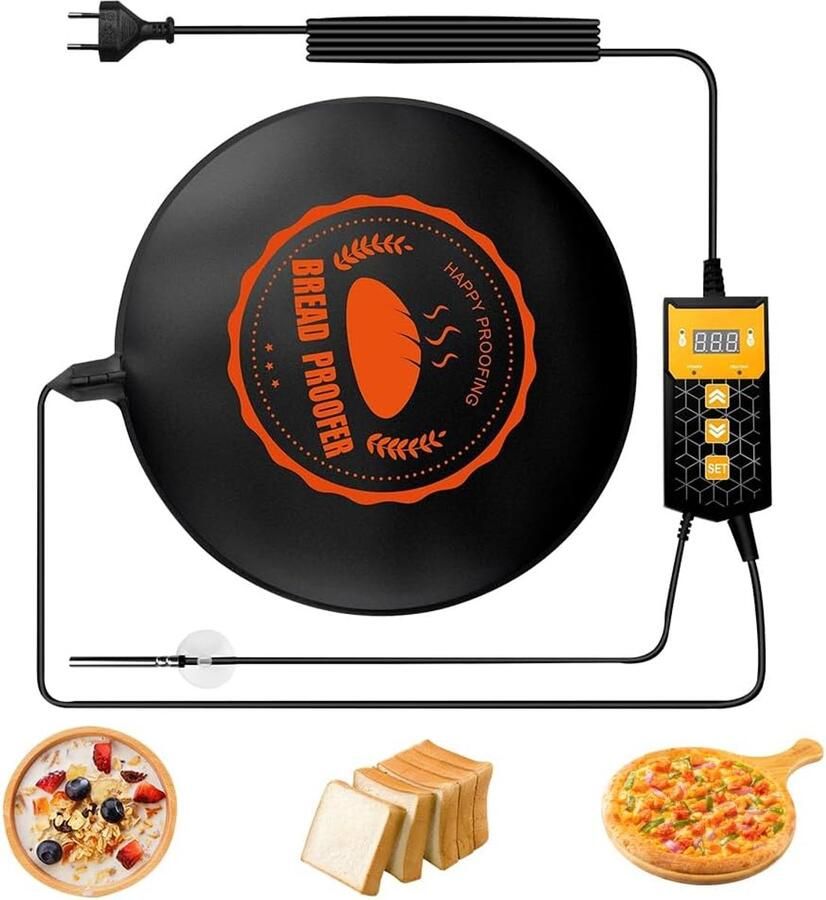 Brood Fermentatie Mat Rijsmachine Brood Bakken Met Thermostaatsregeling 30 x 30 cm Zwart