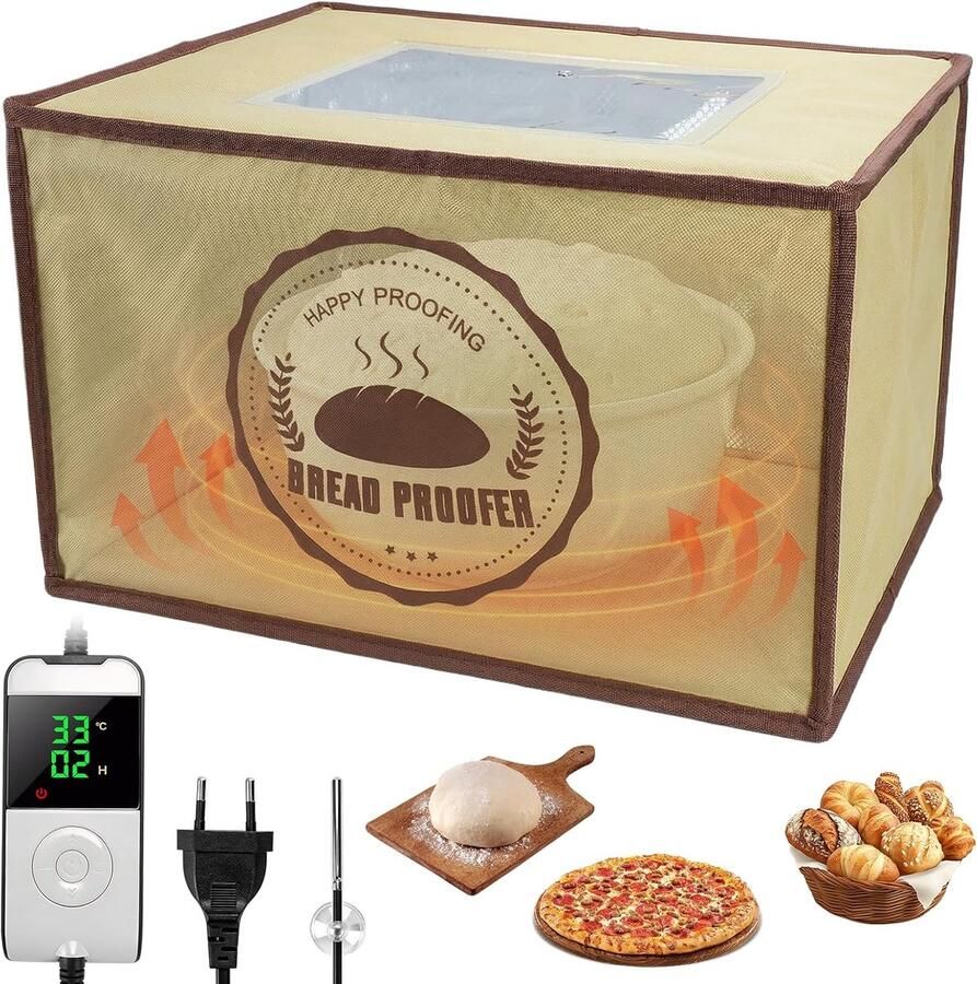 Brood Fermentatiebox Rijskast Zuurdeeg Brood Maken NTC Temperatuur Sensor 40x25x33 cm beige