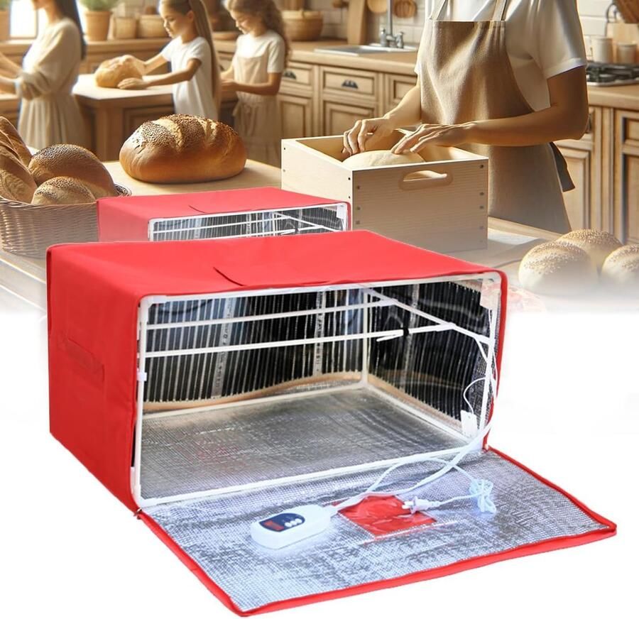 Brood Gisting Kast Deeg Fermentatie Bakken Thuis Constante Temperatuur XXL 65x45x32cm Zwart