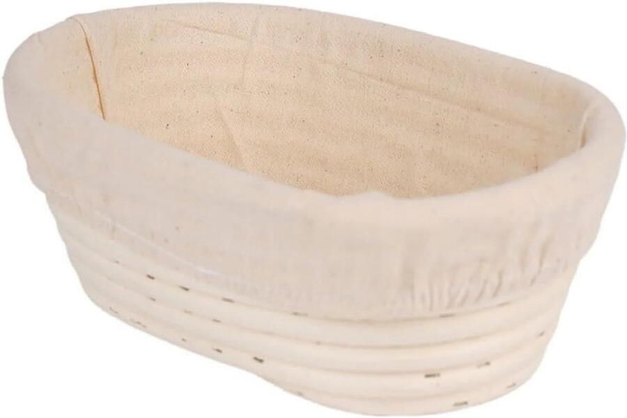 Brood Gistingsmand Rijsmand Deeg Ambachtelijk Brood Bakken Handgemaakt Geweven Rotan 21x14cm Ovaal Houtkleur