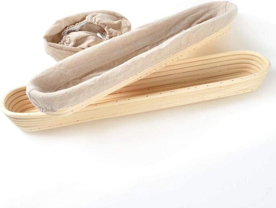 Brood Mand Rijsmand Deeg Brood Bakken Natuurlijk Rotan 2 Stuks 400g Bruin
