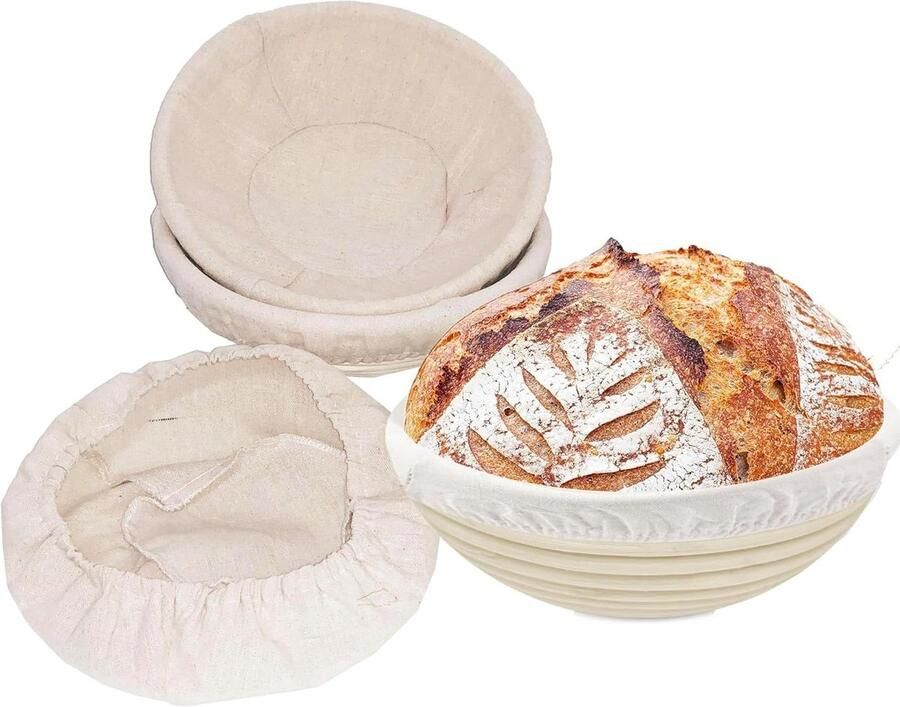 Brood Mand Rijsmand Deeg Brood Bakken Natuurlijk Rotan 3 Stuks 25cm Naturel