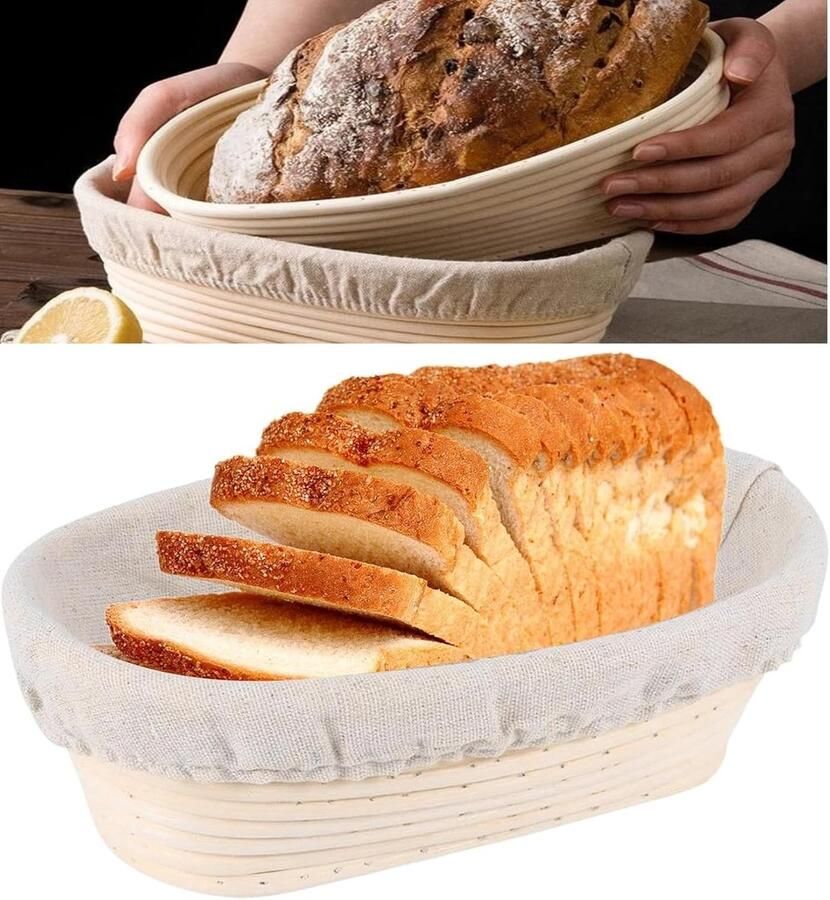 Brood Mand Rijsmand Deeg Zelf Brood Maken Met Wasbare Liner 25x15x8.5 cm