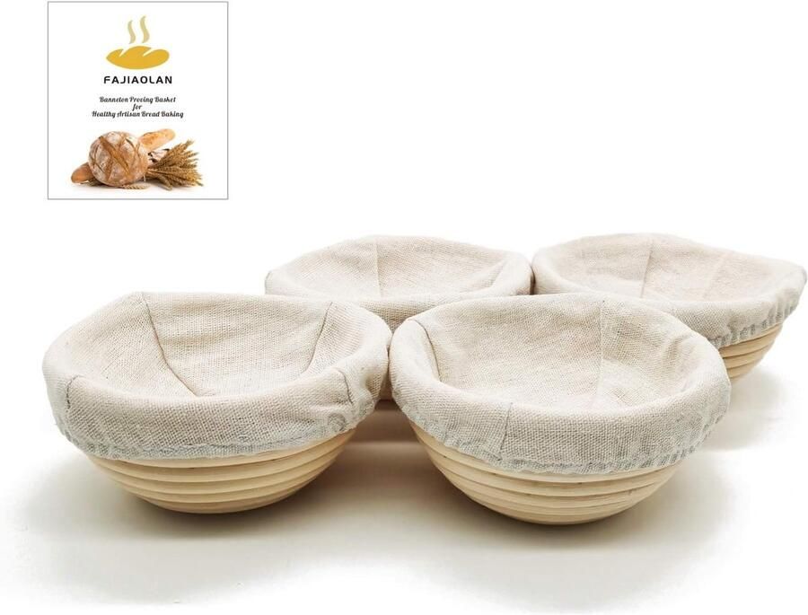 Brood Manden Rijsmanden Zelf Brood Bakken Natuurlijk Rattan Materiaal 4 Stuks 13cm Bruin
