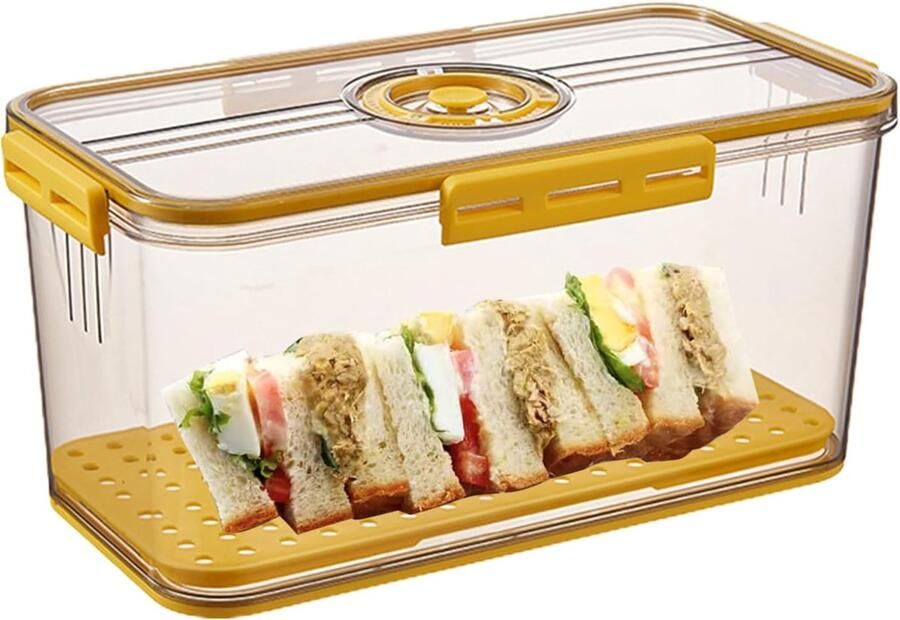 Brood Opslag Broodtrommel Houder Brood Vers Houden Regelbaar Luchtventiel 335 x 185 x 12 cm