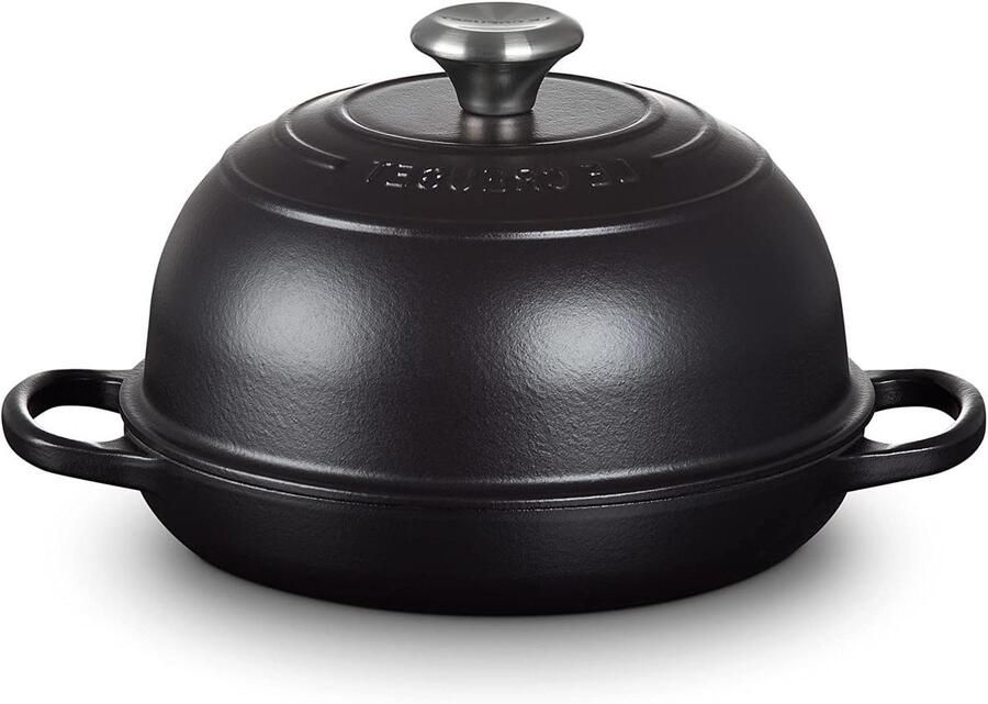 Brood Pan Gietijzeren Oven Brood Bakken Gelijkmatige Warmte 24 cm Mat Zwart