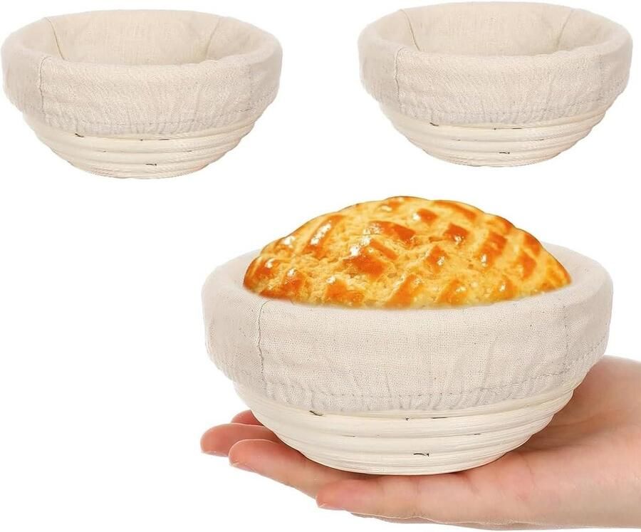 Brood Proefmand Deegmand Rijsmand Zuurdesem Bakken Natuurlijk Rotan Materiaal 3 Stuks 13 cm Natuurlijk