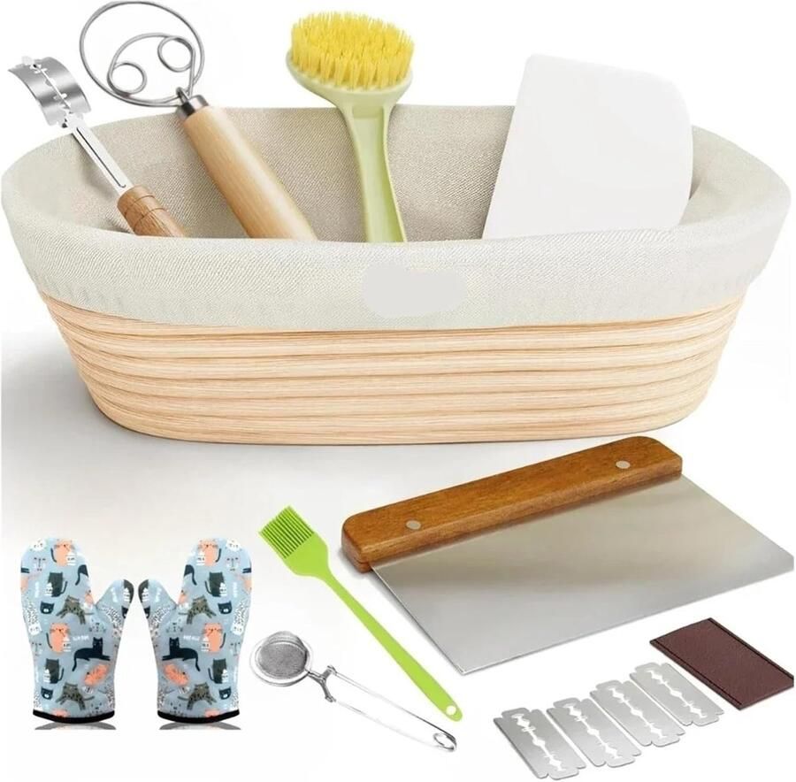 Brood Proofing Mand Rijsmand Deeg Brood Bakken Beginner Vriendelijk 10 Inch Ovaal Natuurlijk