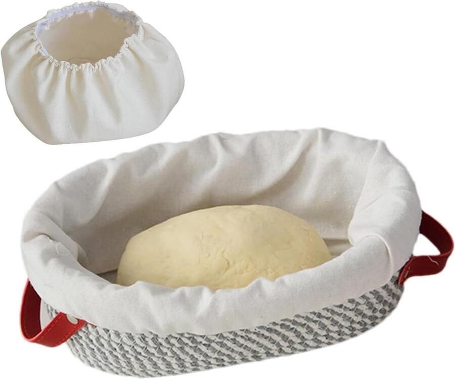 Brood Proofing Mand Rijsmand Deeg Brood Bakken Met Doek Cover 23 cm Rond Natuurlijk