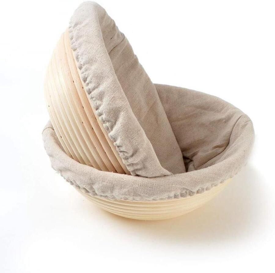 Brood Proofing Mand Rijsmand deeg Ambachtelijk brood bakken Met linnen voering 9 inch rond Beige