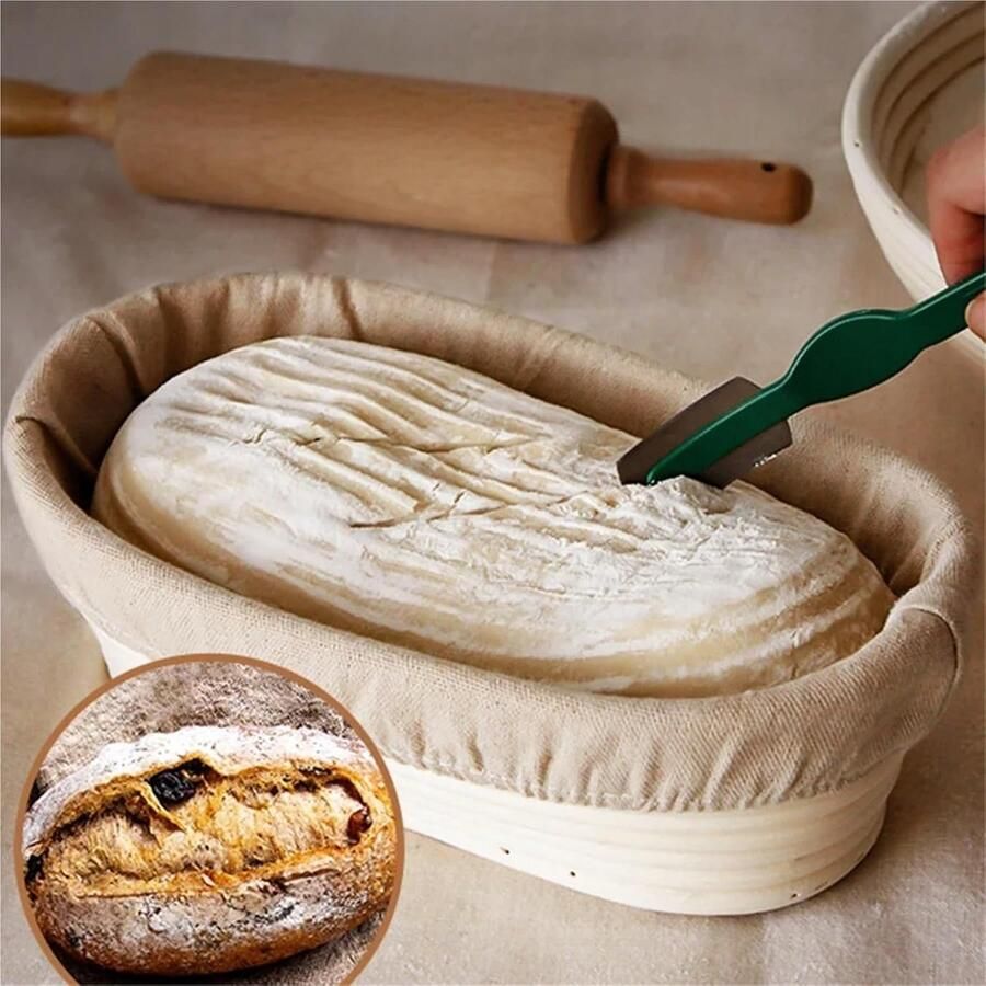 Brood Proofing Mand Rijsmand Rotan Brood Bakken Natuurlijk Rotan Materiaal Medium 25x15x8cm Houtkleur