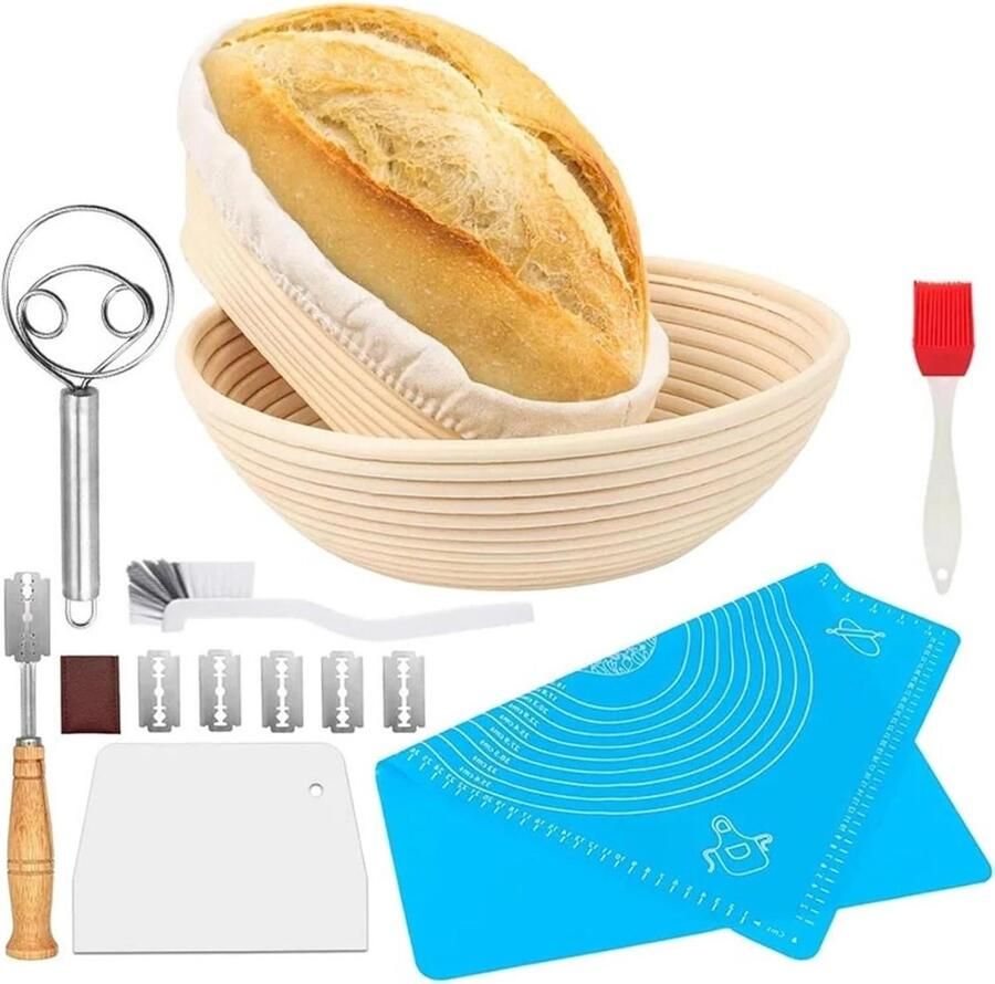 Brood Proofing Mand Rijsmand Zuurdesem Ambachtelijk Brood Bakken Optimale Luchtstroom 5 Stuks Natuurlijk