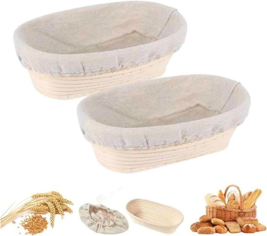 Brood Proofing Mand Rijsmand Zuurdesem Brood Bakken Handgemaakt Rotan 25 x 15 x 8.5 cm