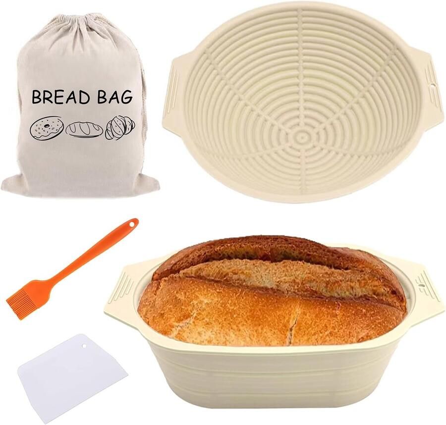 Brood Proofing Mand Rijsmandje Zuurdesem Brood Bakken Set met Schraper 9 en 10 Inch