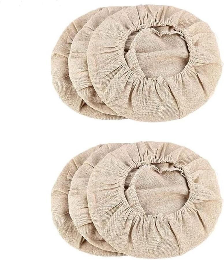 Brood Proofing Mand Voeringen Rijsmand Doek Brood Bakken Onbehandeld Linnen Katoen 2 Maten 6 Stuks