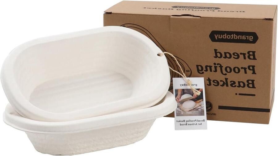 Brood Proofing Manden Banneton Rijs Mander Zuurdesem Brood Bakken Natuurlijke Plant Vezels 2 stuks 11 inch