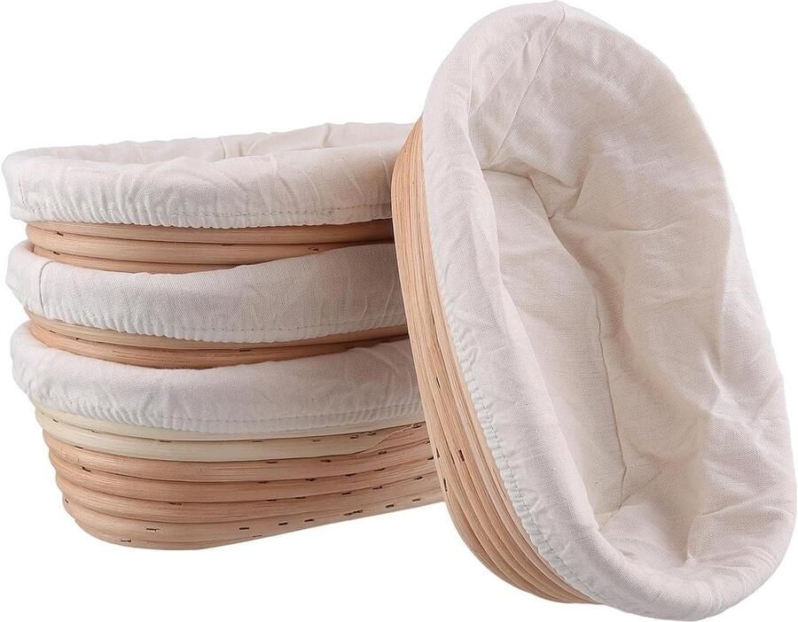 Brood Proofing Manden Rijsmanden Deeg Brood Bakken Met Katoenen Voering 25 x 15 x 8 cm