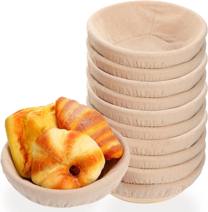 Brood Proofing Manden Rijsmanden Zuurdesem Brood Bakken Thuis Compleet met Liners 6 Stuks 225 cm