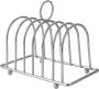 Broodrooster standaard Toast houder Brood koelen Zes vakken ontwerp 14.5 cm lengte Zilver - Thumbnail 1