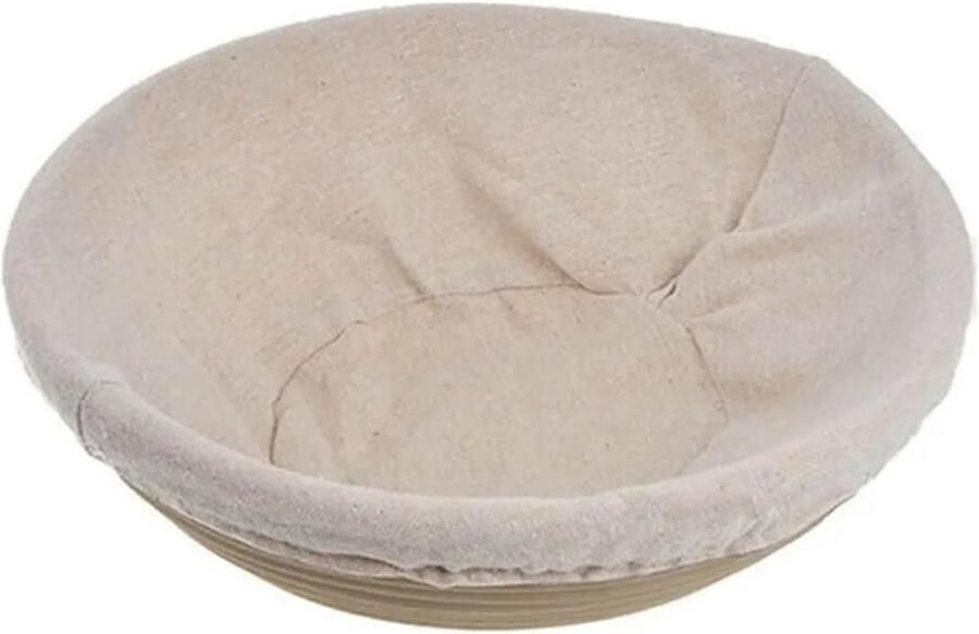 Brood Rijs Broodmand Rotan Mand Ambachtelijk Brood Maken Met Linnen Voering 20x8cm Houtkleur