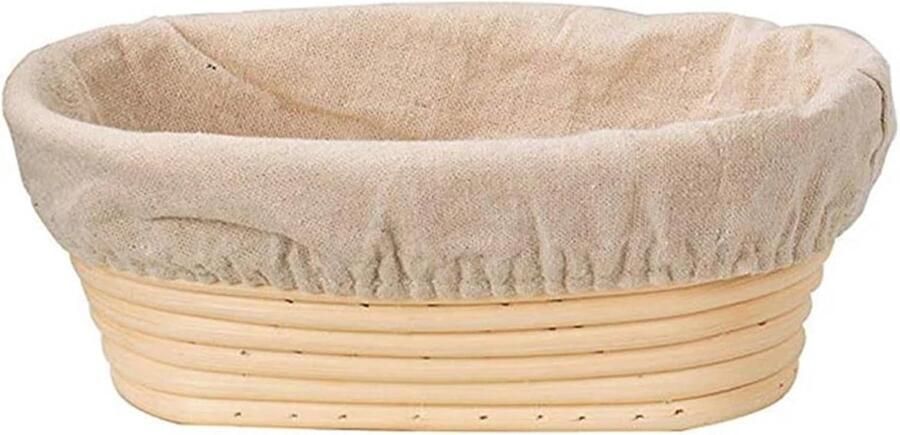 Brood Rijs-mand Banneton Broodmand Brood Bakken Natuurlijk Rotan Materiaal 17x12x6cm Houtkleur