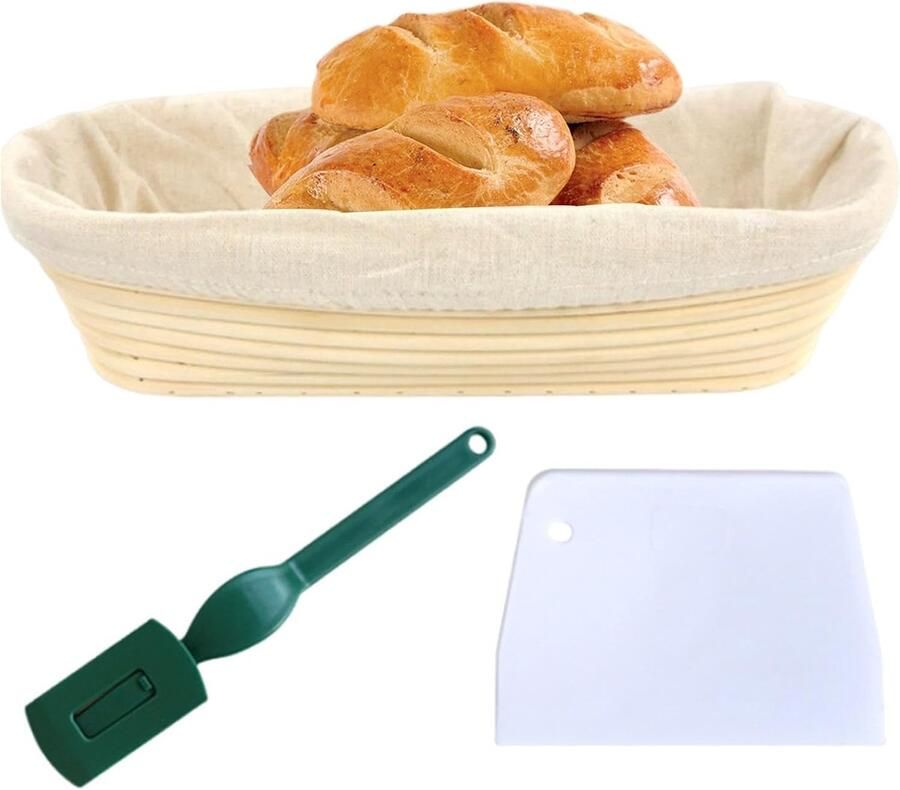 Brood Rijs Mand Zuurdesem Starter Brood Bakken Natuurlijk Rotan Materiaal Ovaal 26cm Multicolor