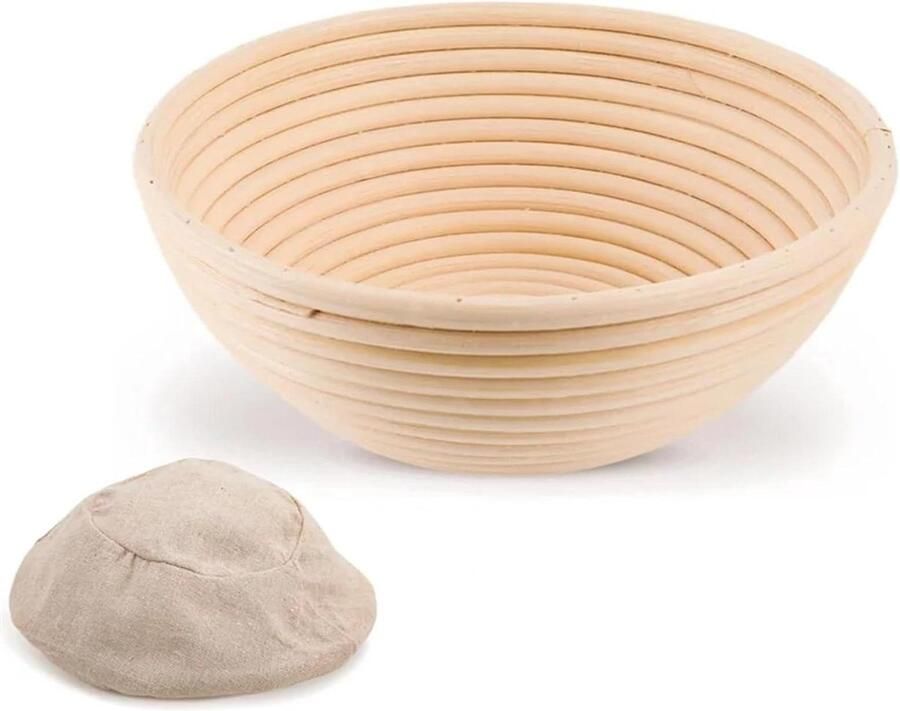 Brood Rijs Manden Bak Manden Ambachtelijk Brood Maken Natuurlijk Rotan Materiaal Rond 20x8cm Houtkleur
