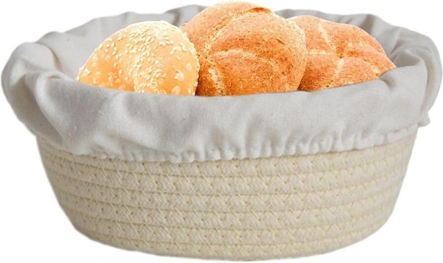 Brood Rijs Manden Bak Mandjes Ambachtelijk Brood Maken Handgemaakt Katoen Touw Set van 2 Natuurlijk