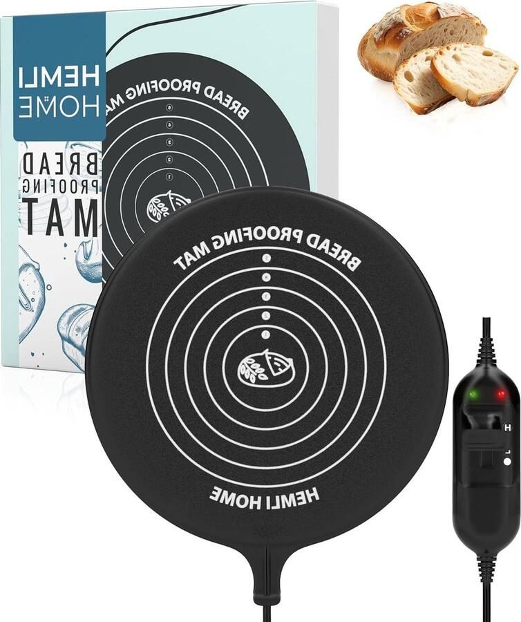 Brood Rijs Mat Deeg Verwarmer Brood Bakken Regelbare Warmte 30 cm Rond Zwart