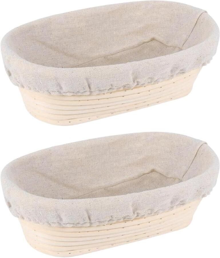 Brood Rijs Vlechtmand Banneton Sourdough Broodbakken Thuis Natuurlijk Rattan Materiaal 25cm Ovaal