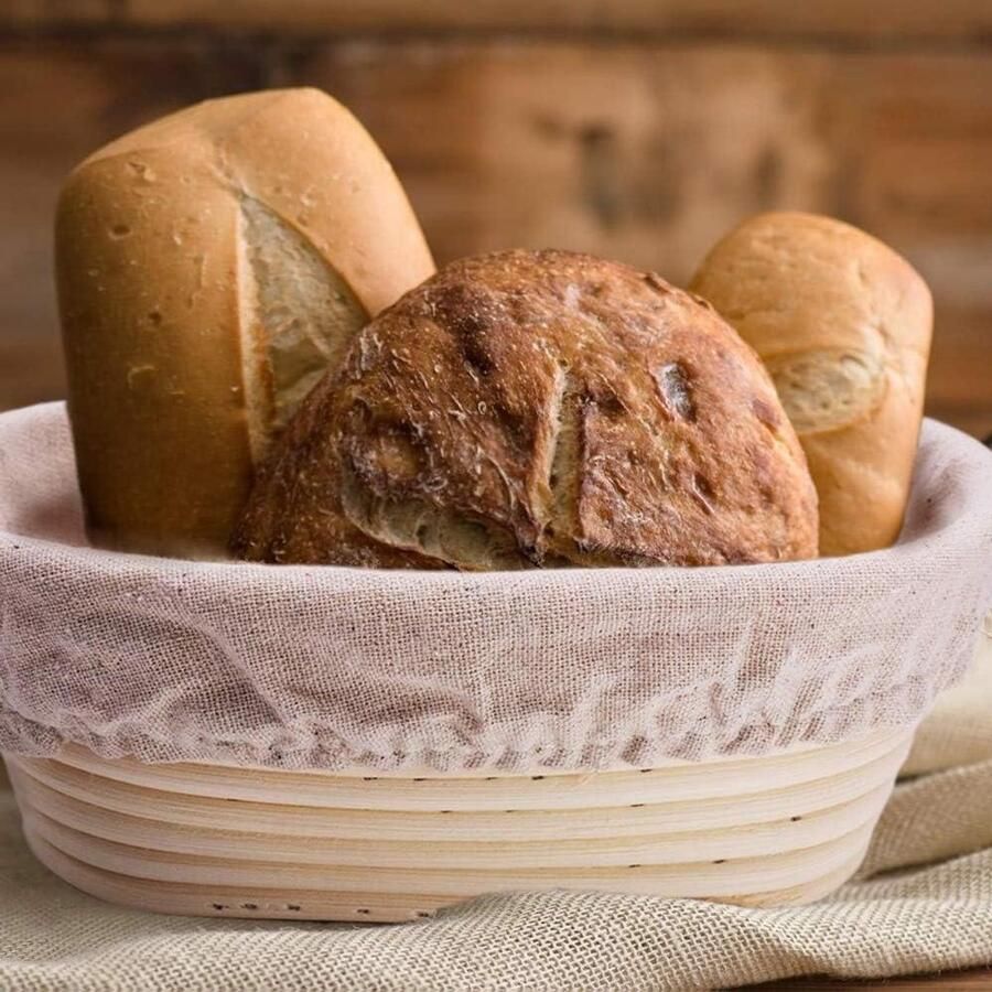 Brood Rijs Vorm Gisting Mand Deeg Kom Brood Bakken Natuurlijk Rotan Materiaal 22x8cm Niet gespecificeerd