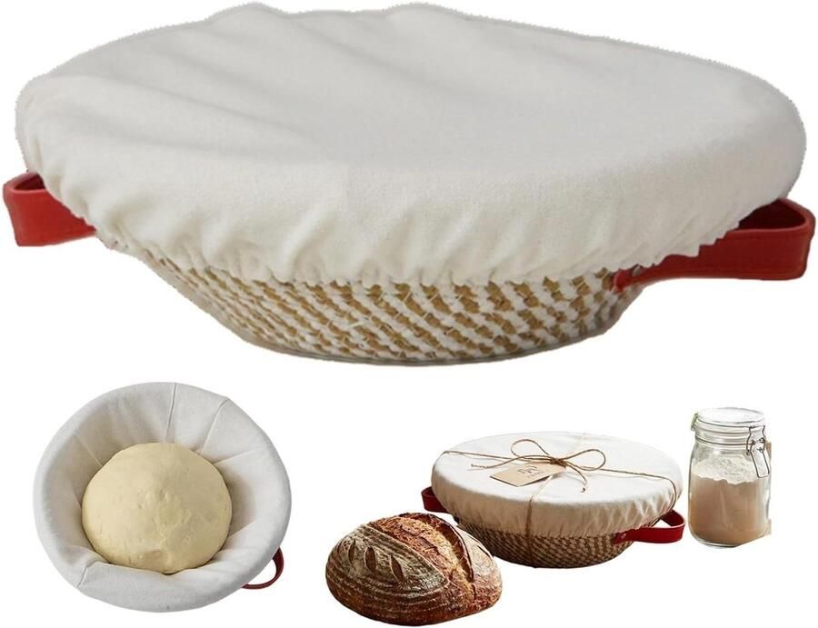 Brood Rijsmand Banneton Rijsbrood Zuurdesem Bakken Natuurlijk Rotan 9 inch Rond Beige