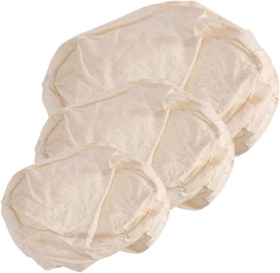 Brood Rijsmand Set Deeg Voering Brood Bakken Herbruikbaar & Wasbaar 3 Stuks Beige